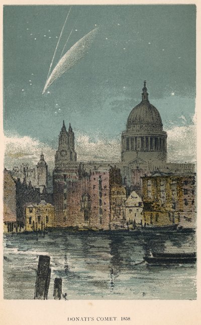 Donatis komeet van 1858 gezien boven de St. Paul