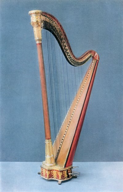 Dubbelpedaalharp gemaakt door Erard Frères, Parijs, midden negentiende eeuw, 1948 door Unbekannt