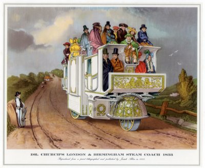 Dr Churchs Londen en Birmingham stoomkoets, 1833 door Unbekannt
