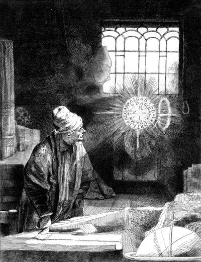 Dr. Faustus in zijn studeerkamer door Unbekannt