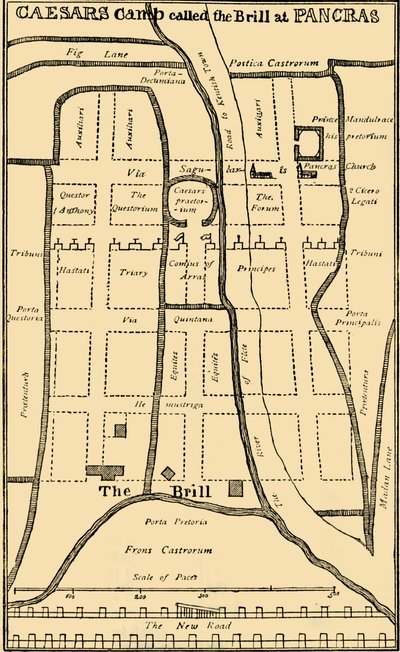 Dr. Stukeleys plan van het kamp bij St. Pancras, ca. 1750, ca. 1876 door Unbekannt