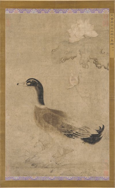 Eend en lotus bloemen, Yuan dynastie, 1279-1368 door Unbekannt