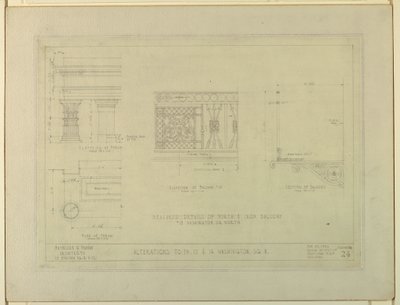Tekening, Wijzigingen aan 14 15 16 Washington Square North, Schets Nr. 24 door Unbekannt