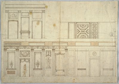 Ontwerp voor een interieur, 1800-1820 door Unbekannt