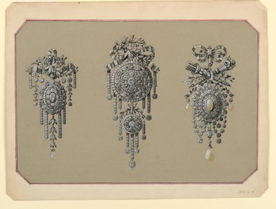 Ontwerp voor drie broches door Unbekannt