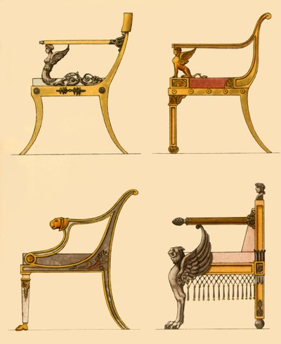 Stoelen voor de salon, 1808, 1946 door Unbekannt