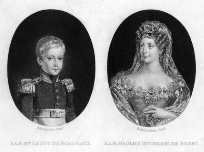 Hertog van Bordeaux en de hertogin van Berri door Unbekannt