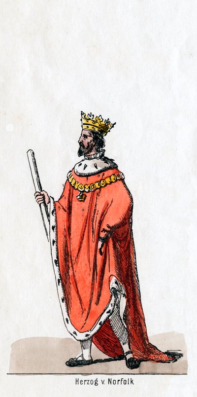 Hertog van Norfolk, kostuumontwerp voor Shakespeares toneelstuk, Henry VIII, 19e eeuw door Unbekannt