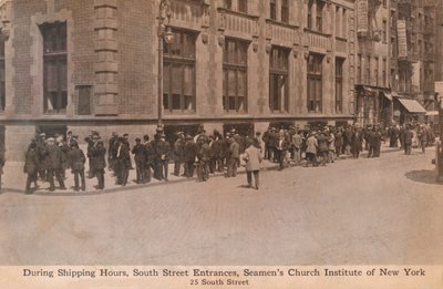 Tijdens verzenduren, South Street-ingangen, Seamens Church Institute of New York, ca. 1888 door Unbekannt