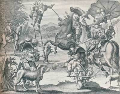 Nederlandse satire op valkerij, c1716, 1916 door Unbekannt