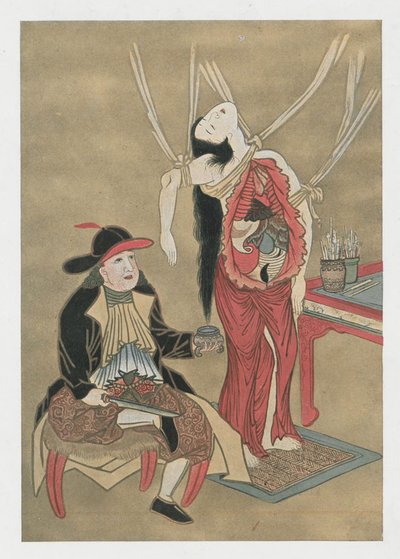 Nederlandse arts die een Japanse vrouw ontleedt door Unbekannt