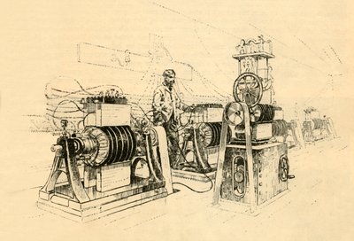 Dynamo-elektrische machines, aangedreven door stoom en produceren magneto-elektriciteit, 1882 door Unbekannt