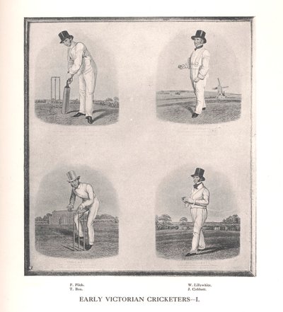 Vroege Victoriaanse cricketspelers, 19e eeuw 1912 door Unbekannt