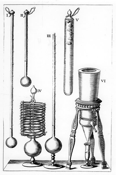 Vroege thermometers, 1691 door Unbekannt