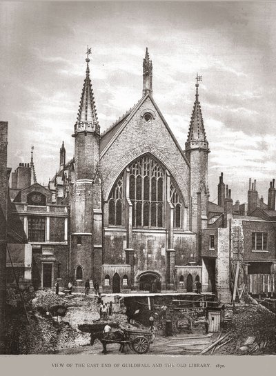 Oostkant van Guild Hall en Bibliotheek, 1870, 1886 door Unbekannt