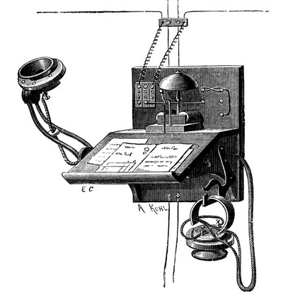 Edison-zender en een ponykroonontvanger, New York, ca. 1891 door Unbekannt