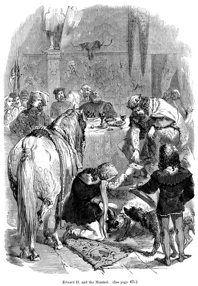 Edward II en de minstreel door Unbekannt