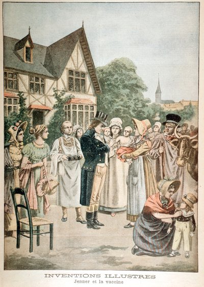 Edward Jenner 1749-1823 Engelse arts, vaccineert kind met koepokserum, 1901 door Unbekannt