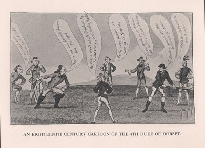Edward Sackville 1591-1652, 4e hertog van Dorset, cricket spelend, 18e eeuw 1912 door Unbekannt