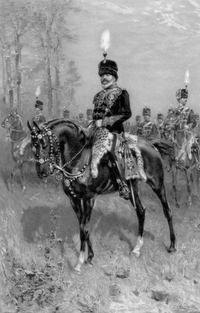 Edward VII als kolonel in chief van de 10e Huzaren door Unbekannt