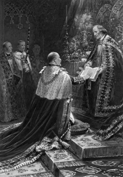 Edward VII legt de eed af, 1902 door Unbekannt
