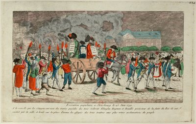 Beeldverbranding van Klinglin, Heymann en Bouille op 25 juni 1791 in Straatsburg, 1791 door Unbekannt