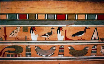 Egyptische hiërogliefen binnenin de buitenste kist van rentmeester Seni uit El Bersha, Egypte, ca. 2000 v.Chr. door Unbekannt