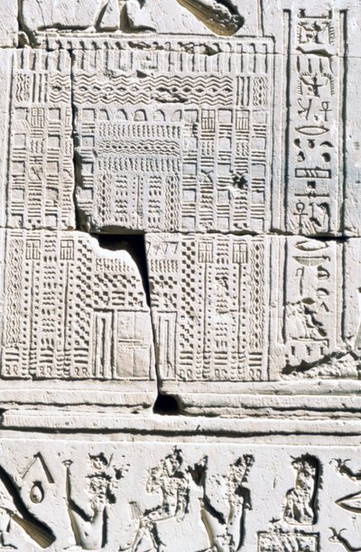 Egyptische kalender, Tempel van Kom Ombo, Egypte, 2e-1e eeuw v.Chr. door Unbekannt