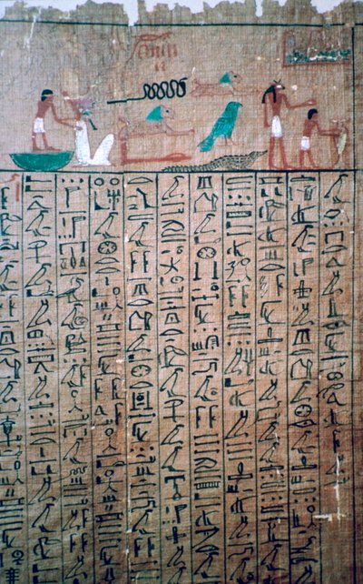 Egyptische hiërogliefen uit een Dodenboek door Unbekannt