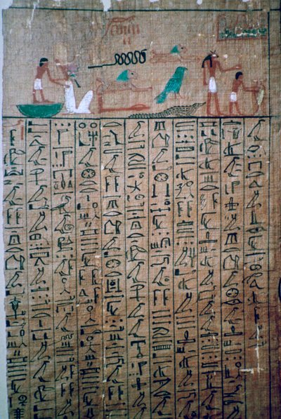 Egyptische hiërogliefen uit een Dodenboek door Unbekannt