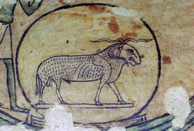 Egyptische schildering van Amon als een Ram door Unbekannt