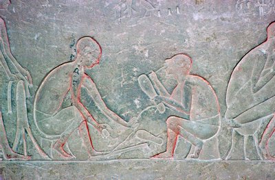 Egyptisch reliëf met schoenmakers, 14e eeuw v.Chr. door Unbekannt