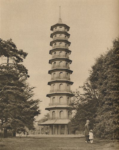 Achttiende-eeuwse versie van een pagode in Kew Gardens door Unbekannt