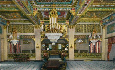 Uitgebreid interieur van Casino en beroemde Gouden Bar, Hotel Agua Caliente door Unbekannt