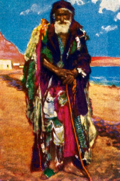 Bejaarde bedelaar, Egypte, ca. 1928 door Unbekannt