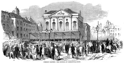 Verkiezingsbijeenkomst in Clerkenwell Green tijdens de Finsbury verkiezing, Londen, 1852 door Unbekannt