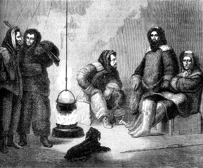 Elisha Kent Kane en zijn metgezellen in Groenland, ca. 1855 door Unbekannt