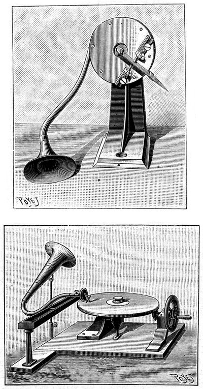 Emile Berliners grammofoon, ca. 1888 door Unbekannt