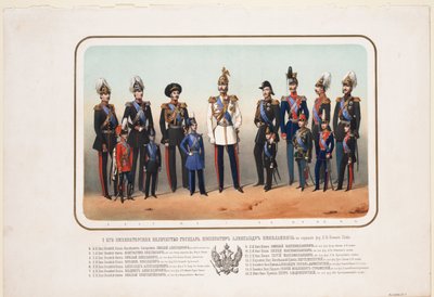 Keizer Alexander II in het galatenue van het Life Guard Cavalry Regiment door Unbekannt