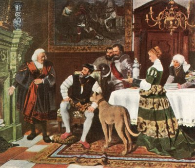 Keizer Karel V met de Fuggers in Augsburg, 1530, 1936 door Unbekannt