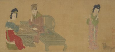 Keizer Minghuang en gemalin Yang spelen Weiqi, Ming of Qing-dynastie, 17e eeuw door Unbekannt
