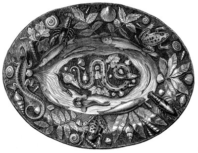 Geëmailleerde schaal door Bernard Palissy, 16e eeuw, 1870 door Unbekannt