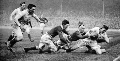 Engeland scoort een try tegen Schotland, Twickenham, Londen, 1926-1927 door Unbekannt