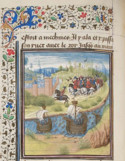 Engelse koning Richard I Leeuwenhart veroverde het eiland Cyprus in 1191. Miniatuur uit de Historia van Willem van Tyrus door Unbekannt
