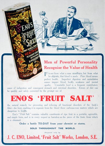 Enos Fruit Zout advertentie, 1915 door Unbekannt
