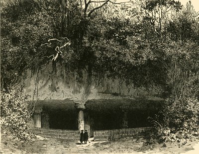 Ingang van de grot bij Elephanta, Bombay Presidency door Unbekannt