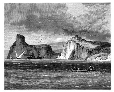 Ingang van de haven van Balaclava, Oekraïne, ca. 1888 door Unbekannt
