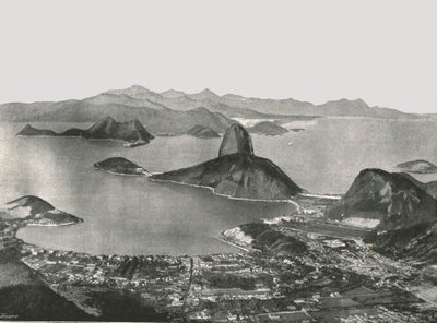 Ingang van de Baai vanaf de top van Corcovado, Rio de Janeiro, Brazilië, 1895 door Unbekannt