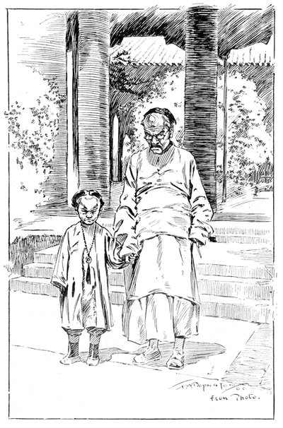 Ingang van de Britse Legatie, Peking. De oudste dienaar en zijn zoon, 1900 door Unbekannt
