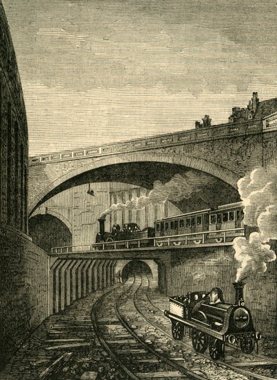 Ingang van de Clerkenwell Tunnel vanaf Farringdon Street, ca. 1876 door Unbekannt